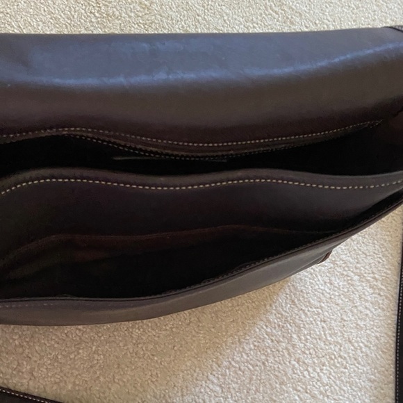 Coach Vintage Dark Brown Leather Messenger Bag #NoK1S-7750 with silver hardware - Picture 11 of 16